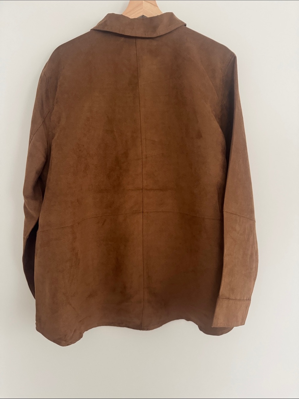 NWT- Women's Brown Suede Button-Front Faux Suede Jacket/Blouse/Button down shirt - Picture 8 of 15